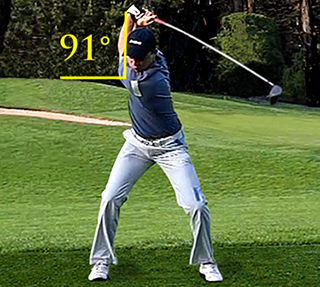 Somax Golfer David Huertas Arm Angle top of Backswing After